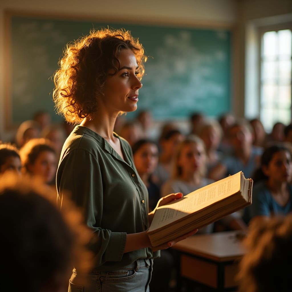 Dedicated Teacher Explains Grammar with Passion