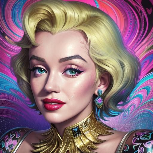 Marilyn Monroe Pop Art Portrait in Digital Art Style