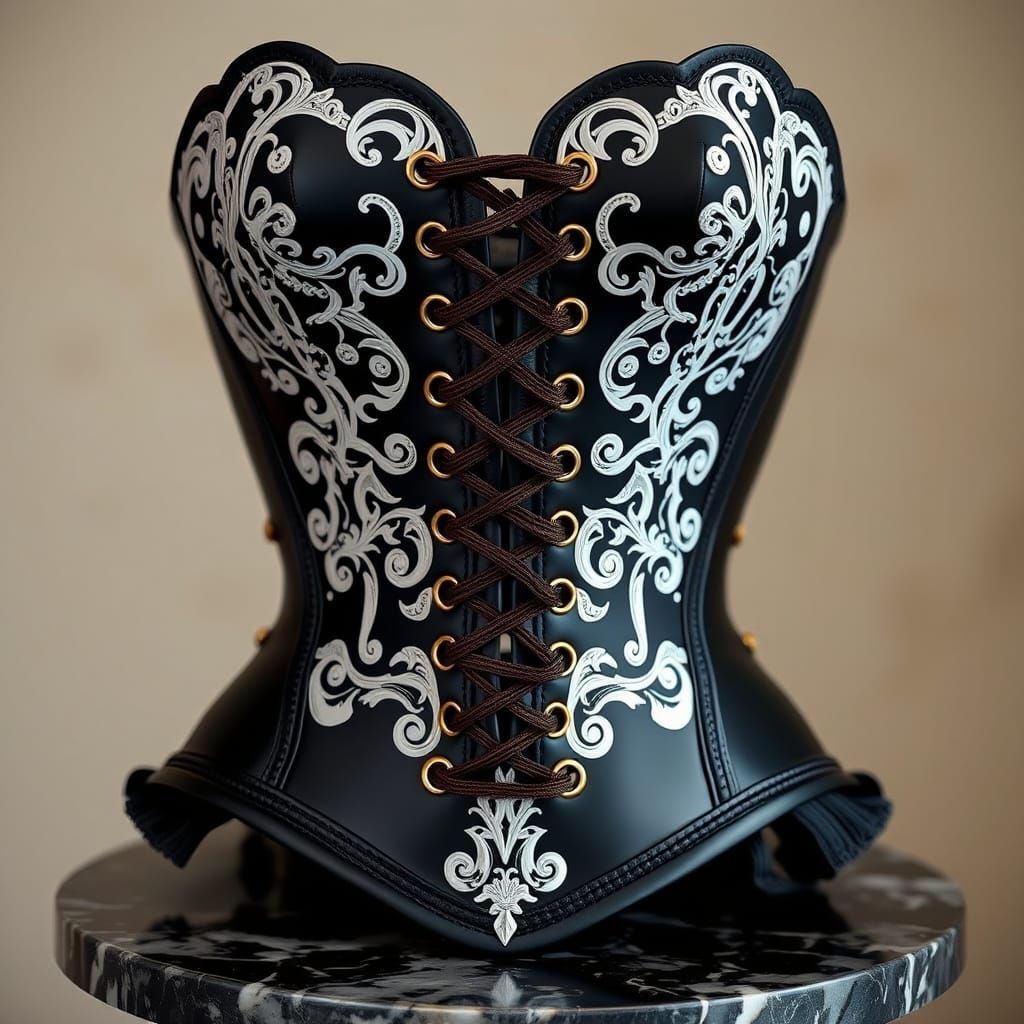 Gothic Corset with Intricate Filigree and Luxurious Details