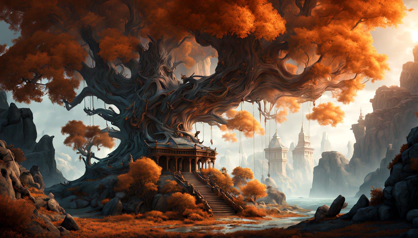 Ancient Tree Envelops Italian Villa in Desert Oasis