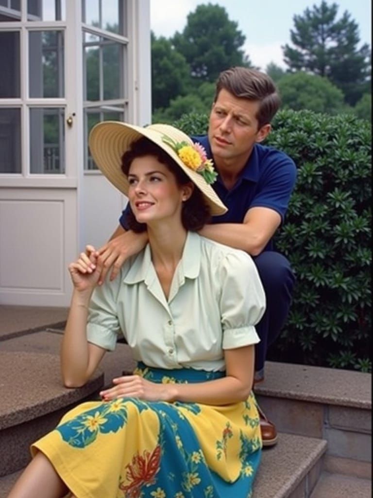 Stylish Couple in 1950s Style