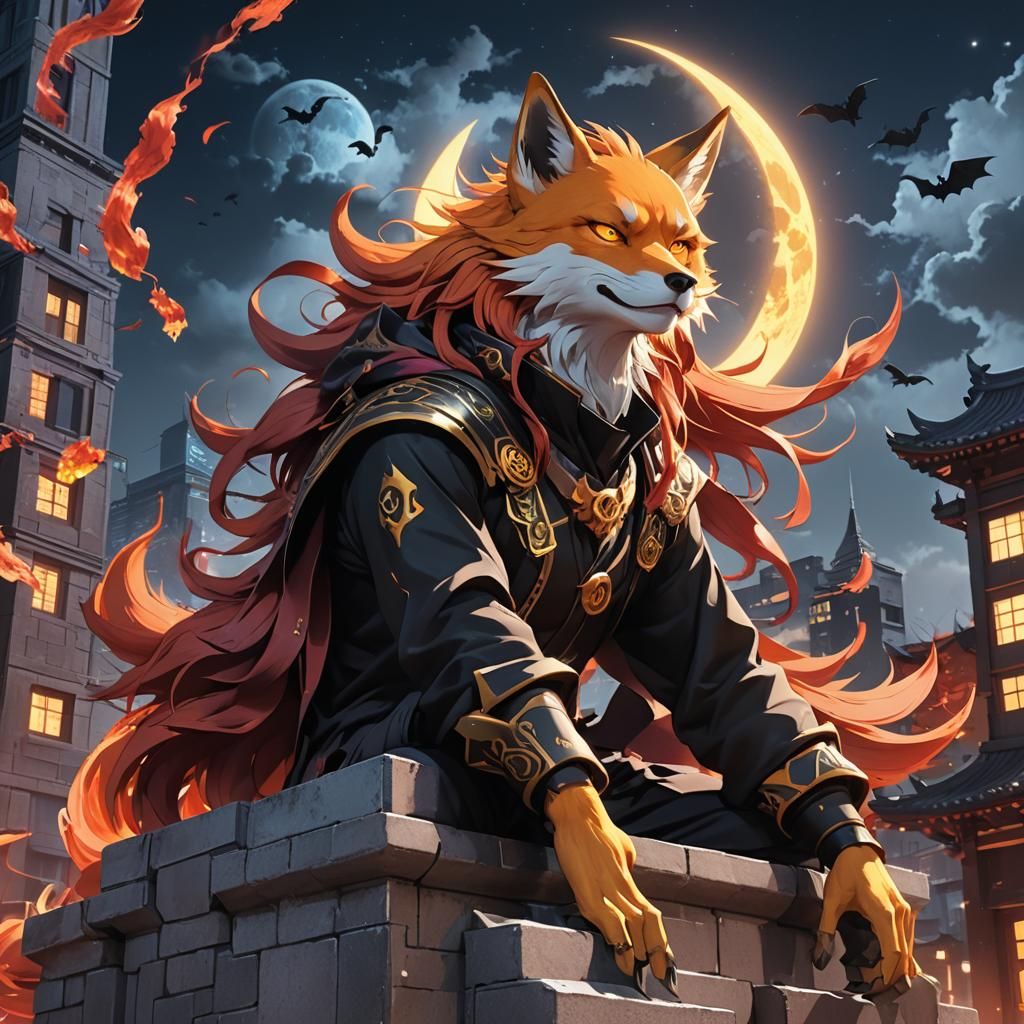 Anime Nine-Tailed Fox Leader in 3D