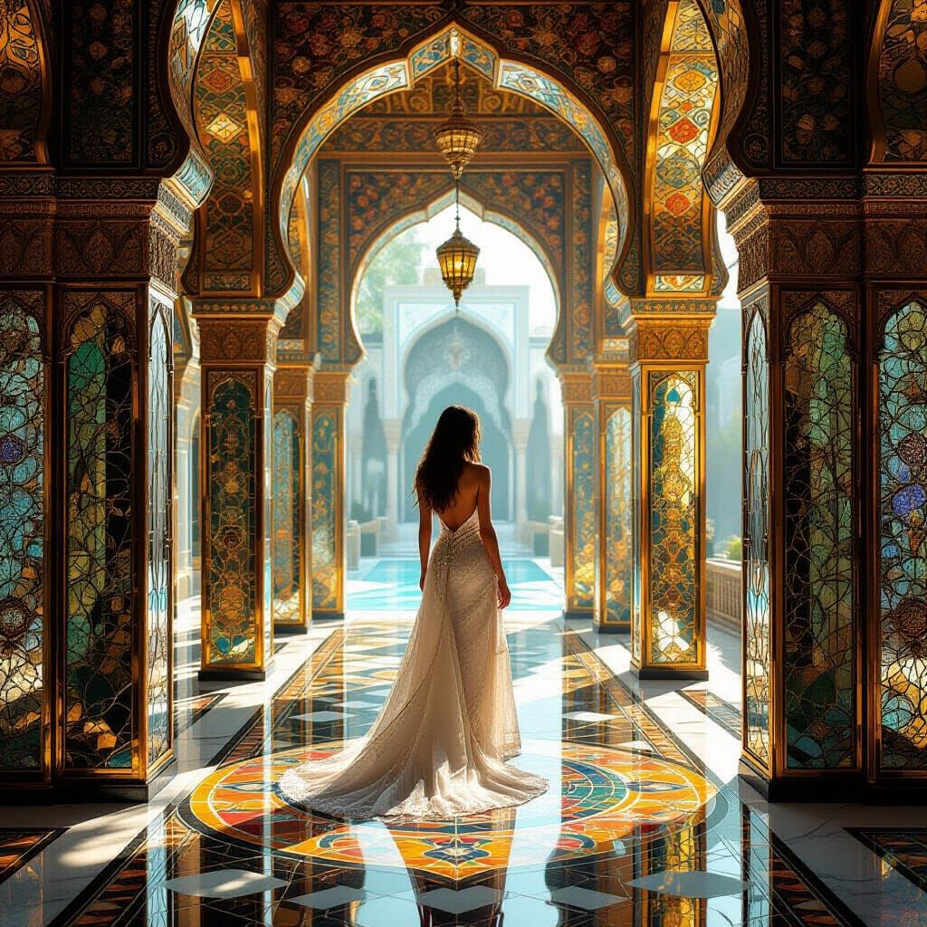 Ethereal Mosaic Room in Art Nouveau Style