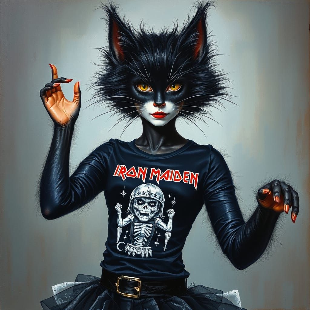 CATS' Mistoffelees as Impasto Oil Pastel Art