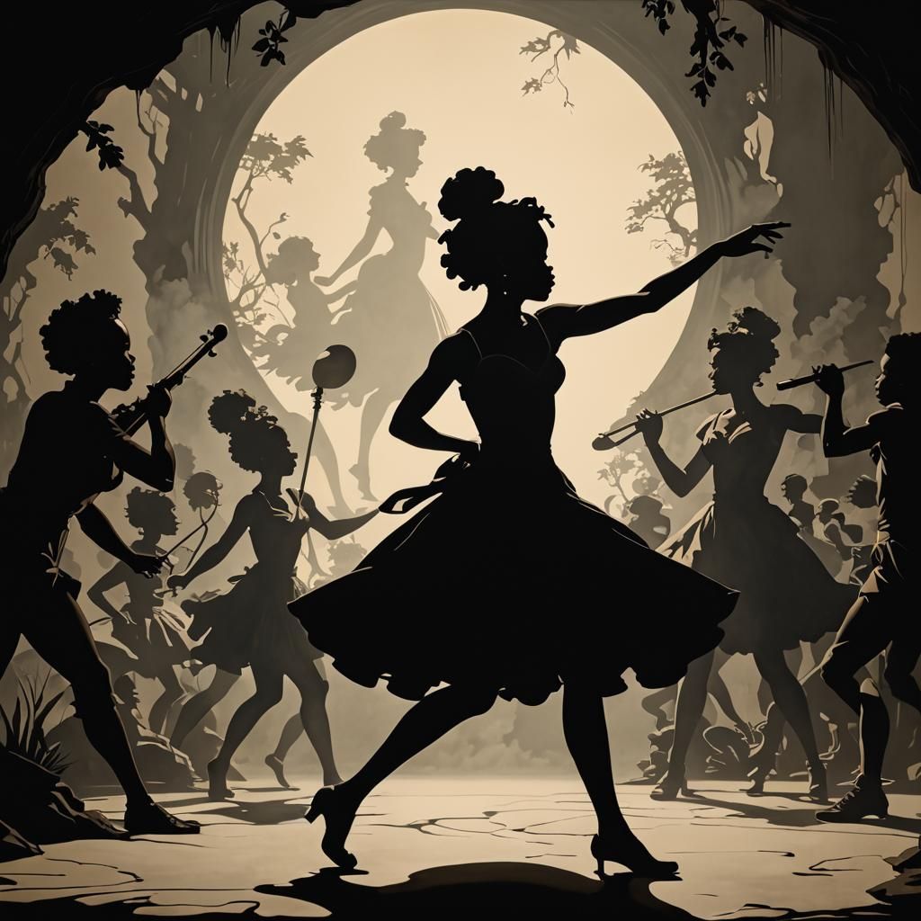 Holographic Silhouette Performance Art: Kara Walker Legacy