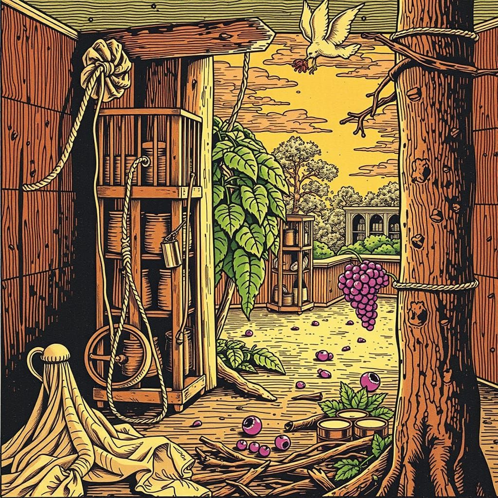 Vintage Wine Dream: Earthy Flavors, Floral Notes, and Sunlit...