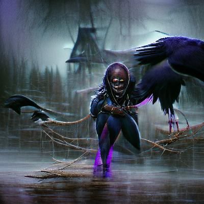Sinister Raven Character by Greg Rutkowski