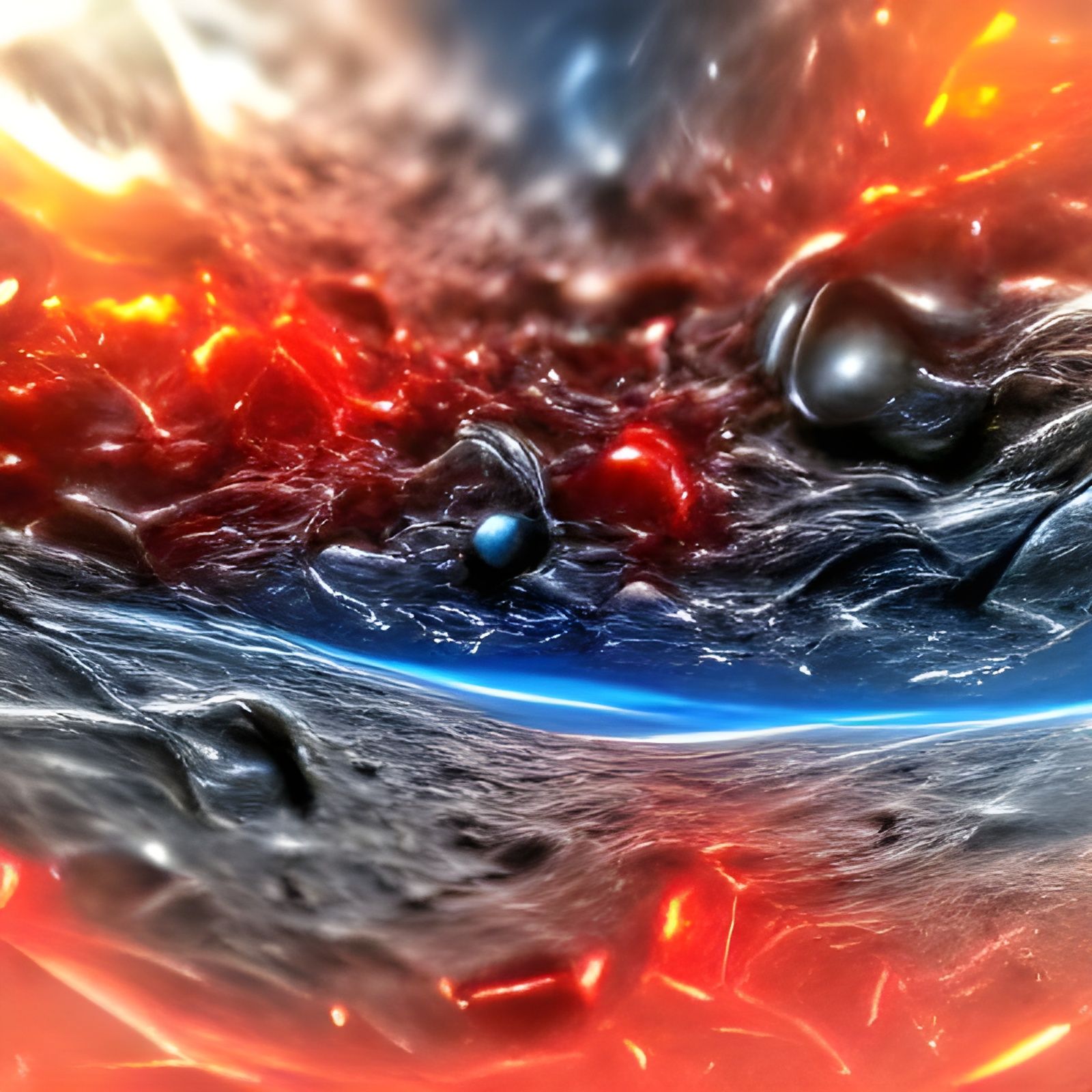 Menacing Planet in Deep Space: 8K Hyperrealism