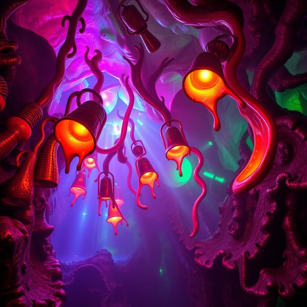 Surreal Lamps in Dreamlike Psychedelic Atmosphere