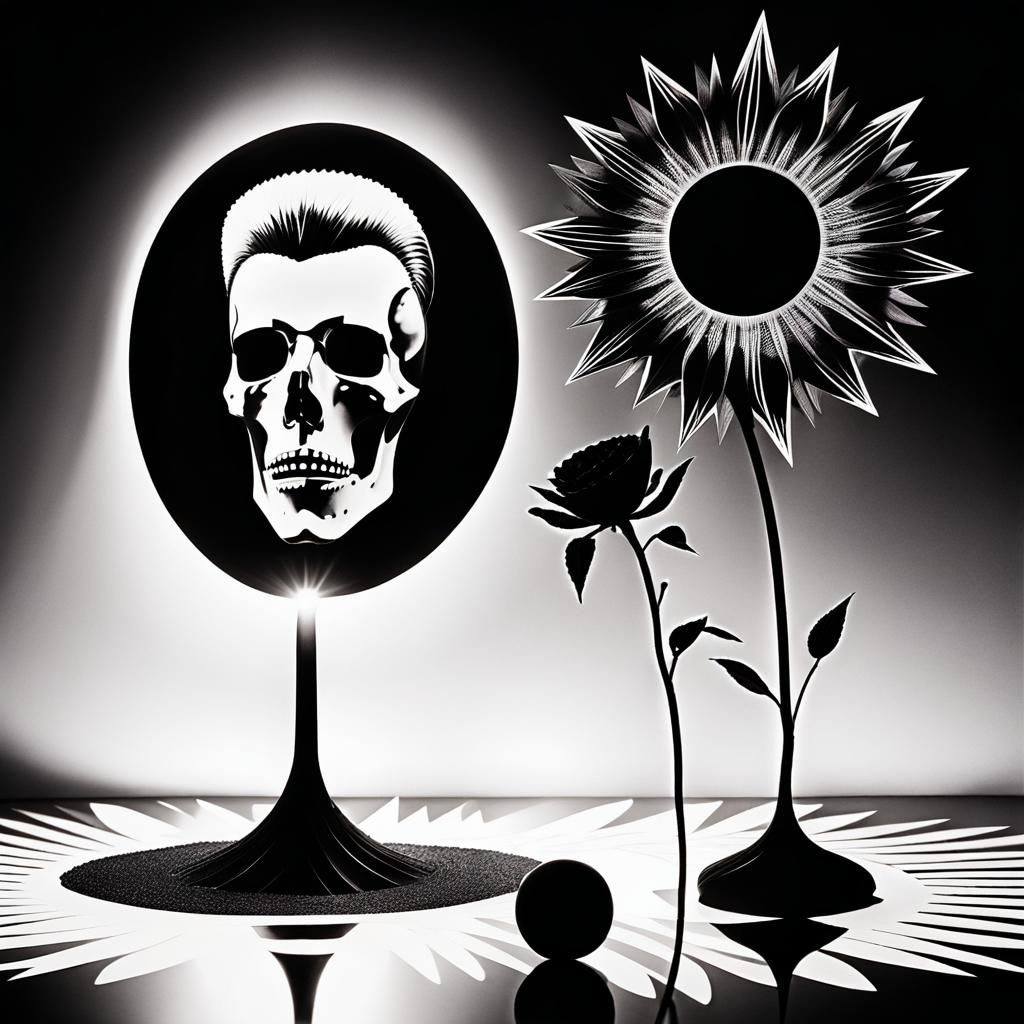 Surreal Gothic Woman in Childlike Rayograph