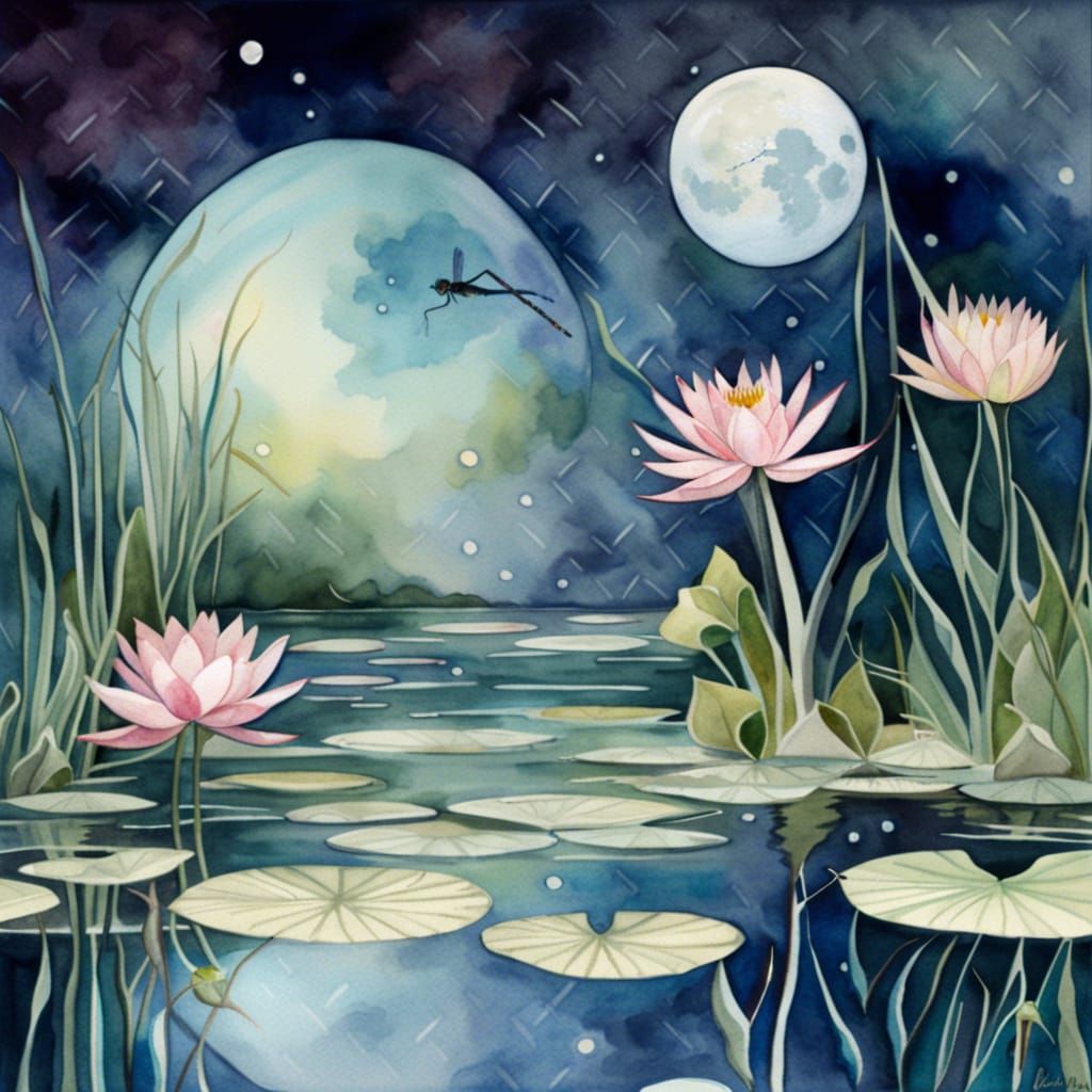Watercolor pond,