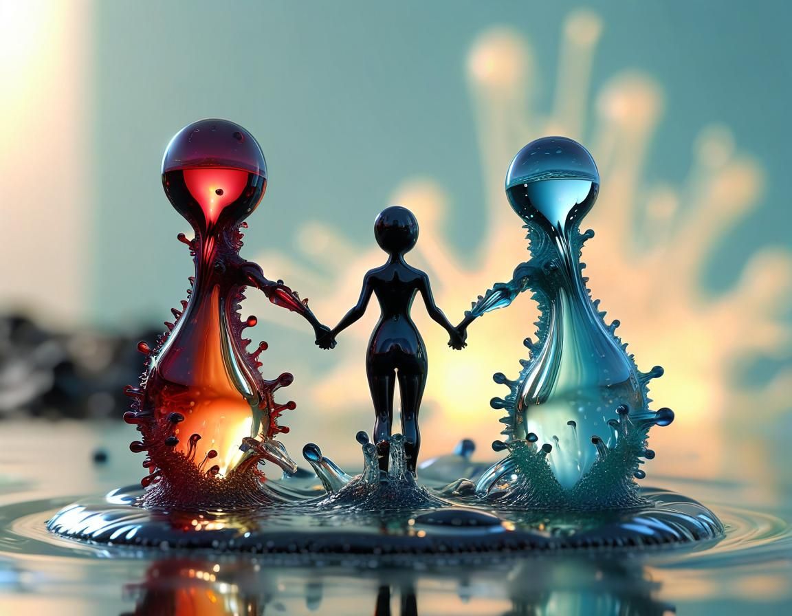 Exploding Plasma Dewdrops: A 3D Fractal Art Piece