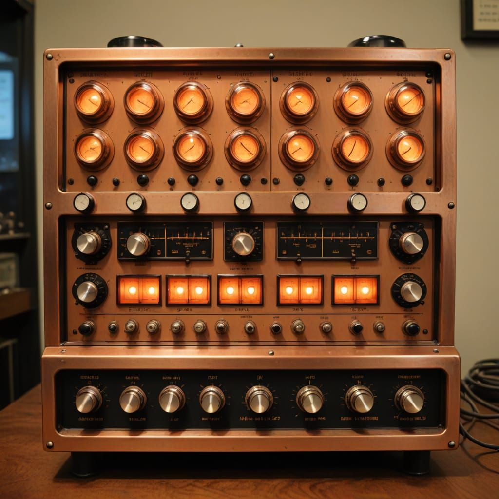 Retro-Futuristic Control Panel in Art Deco Style