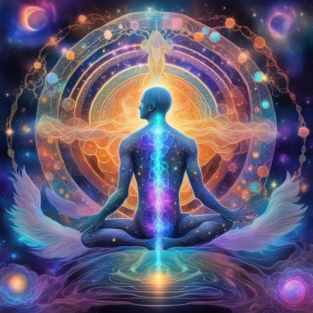 Angelic Cosmic Illustration of Lower Back Pain Healing