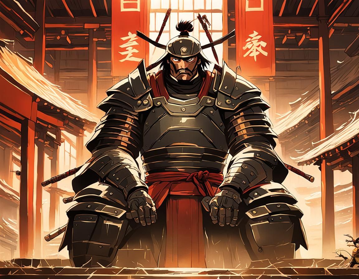 Samurai Ironman Fusion in Studio Ghibli Style