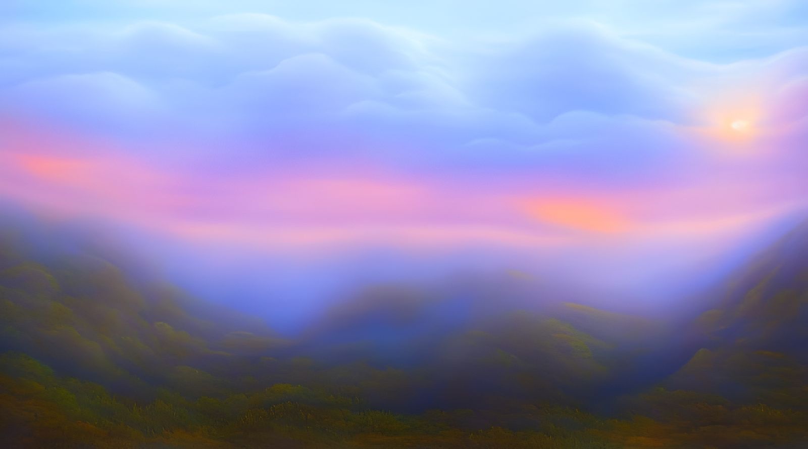 Ethereal Sunrise Fantasy Oil Painting on Canvas