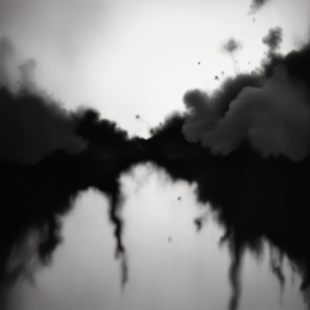 Dramatic Black and White Explosion Scene in High Contrast