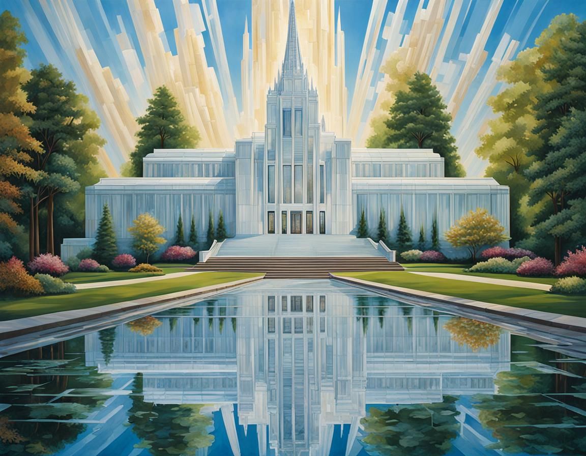 Neo-Realist Crystal Temple Architectural Portrait