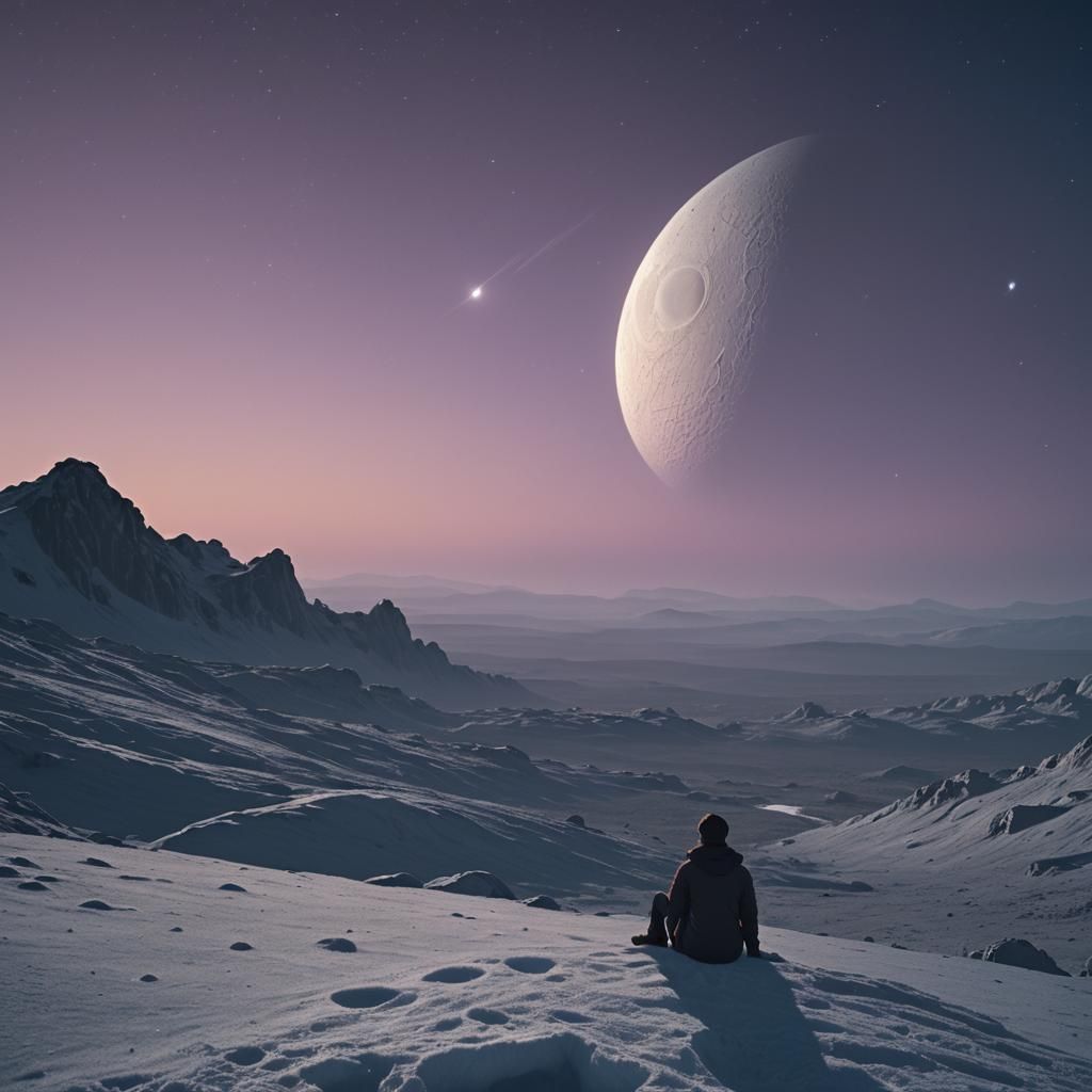 Mimas Moon: Planets Setting in Science Fiction Artwork