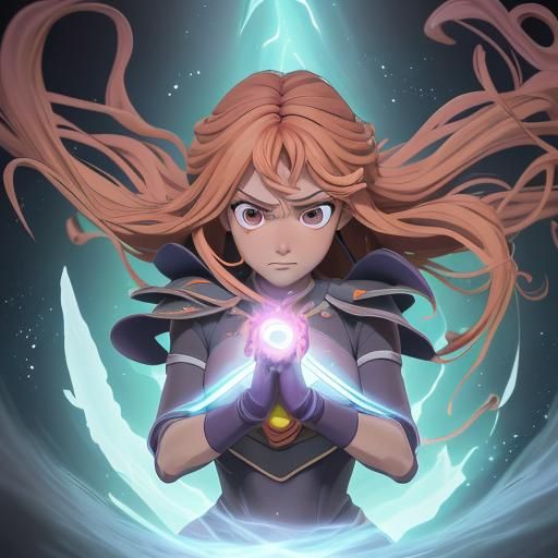 Woman and Lioness: Anime Strength Illustration