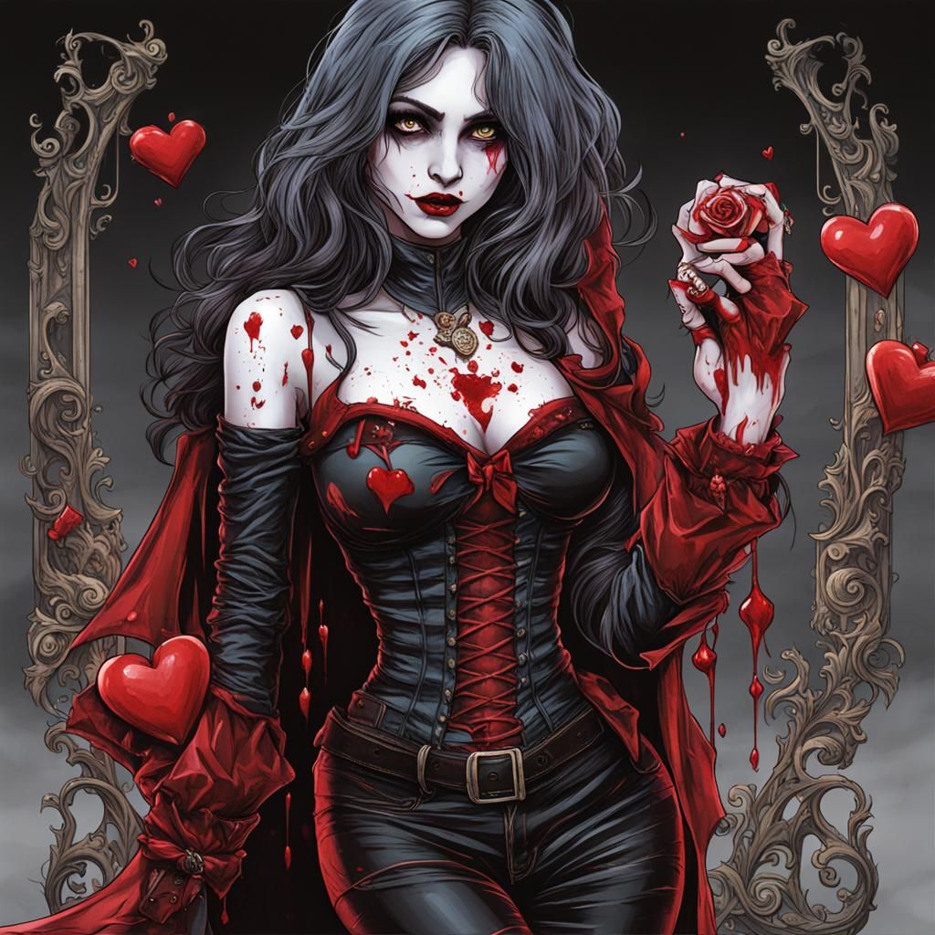 Stylized Vampire Portrait: A Gothic Valentine