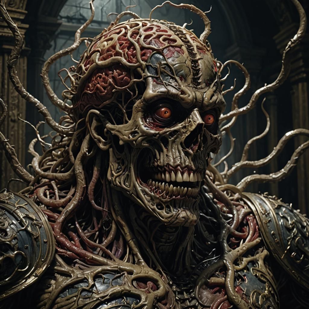 Sinister Brain Worms Horror in Hyperrealism