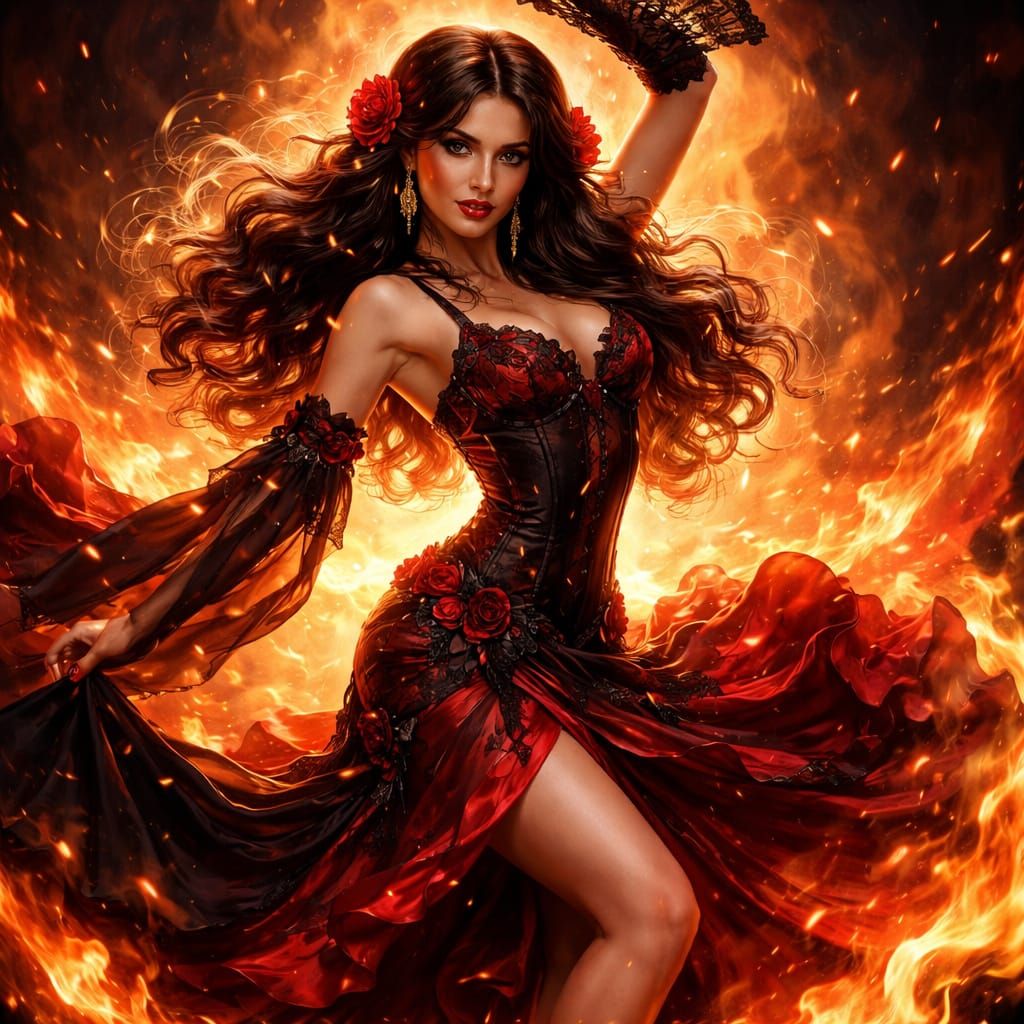 Lola Montez Performing a Fiery Spider Dance