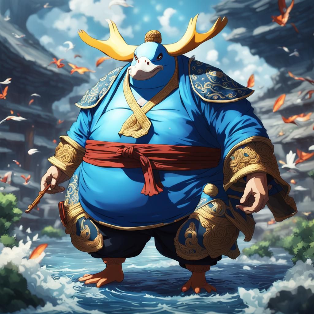 Jinbe Duck: 3D Anime Art Inspired by One Piece