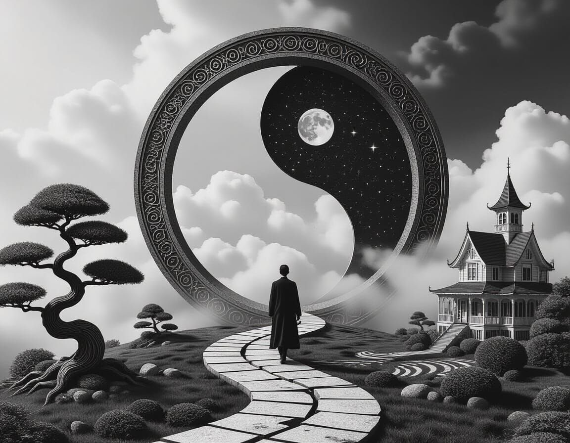 Surreal Stargate Fantasy Landscape with Dream Room