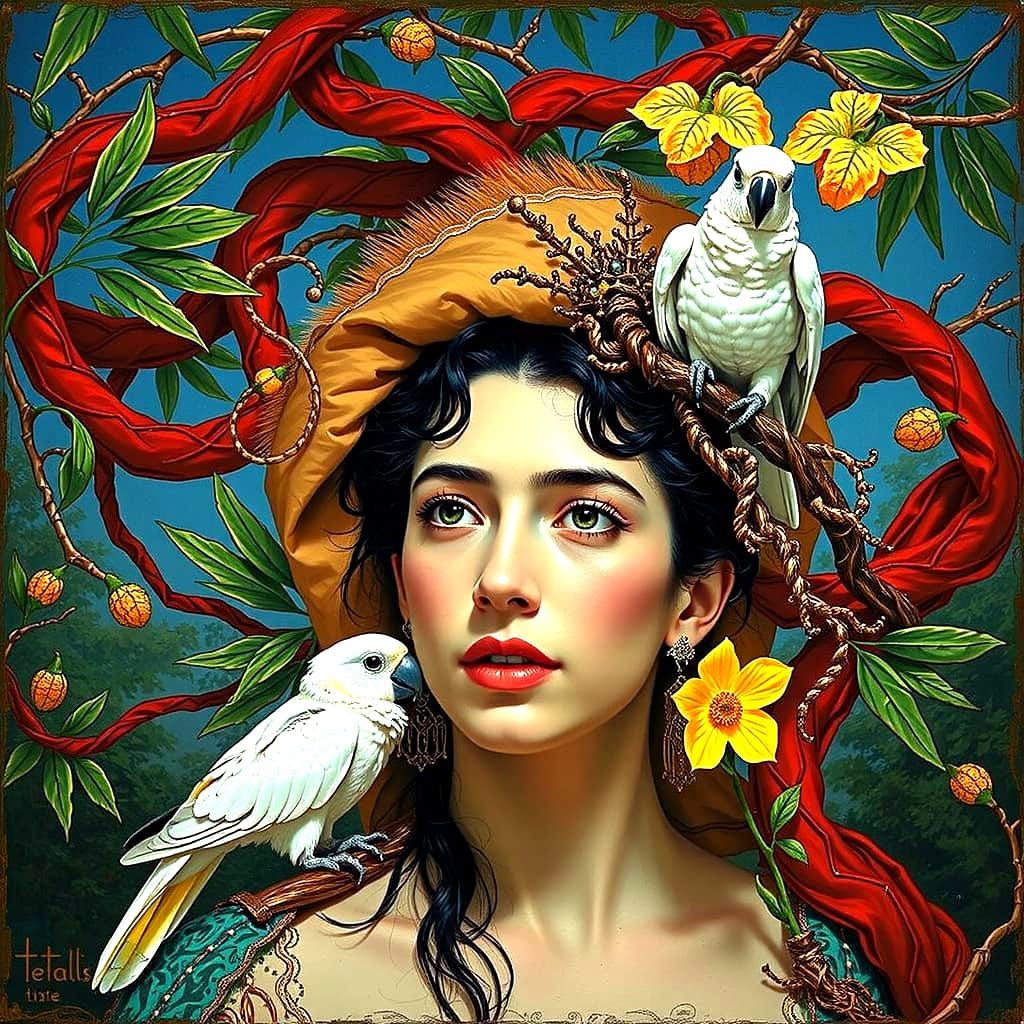 Chimaera of Man and Woman in Surreal Style