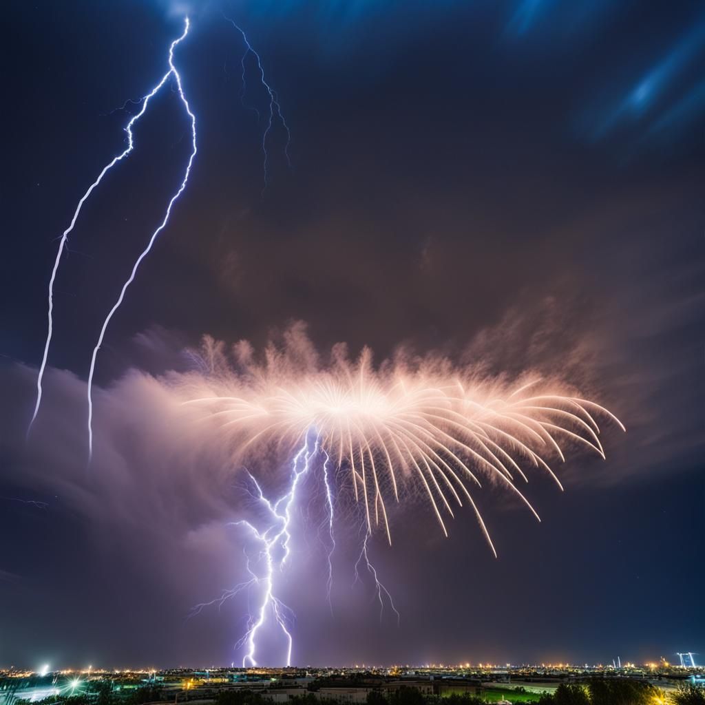 fireworks & lightning