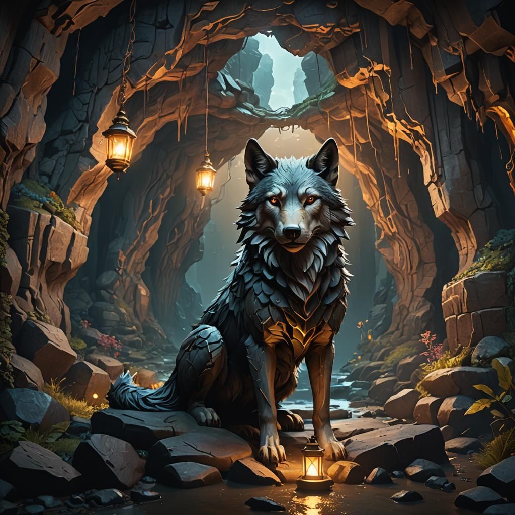 Wolf Lantern Illuminates a Fantastical Cave
