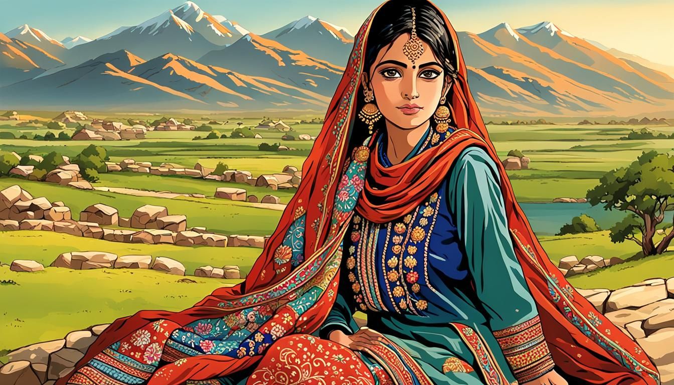 Anime Art: Stunning Gujjar Woman in Afghanistan