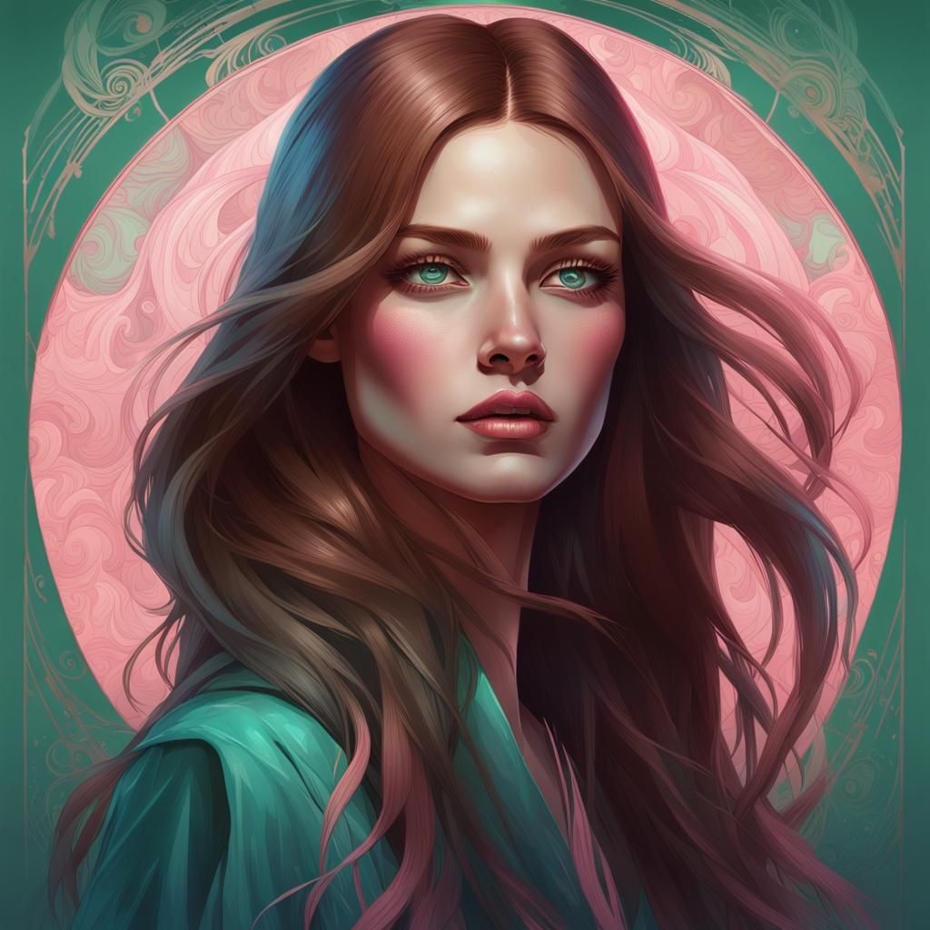 Glamorous Woman Portrait in Hyperdetailed Style