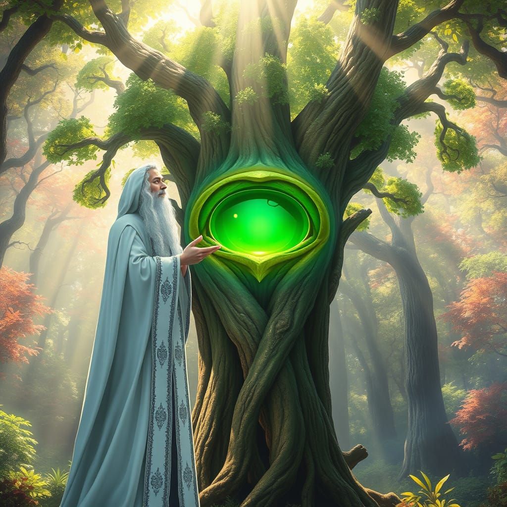 Enchanted Forest Encounter in Whimsical Fantasy Style