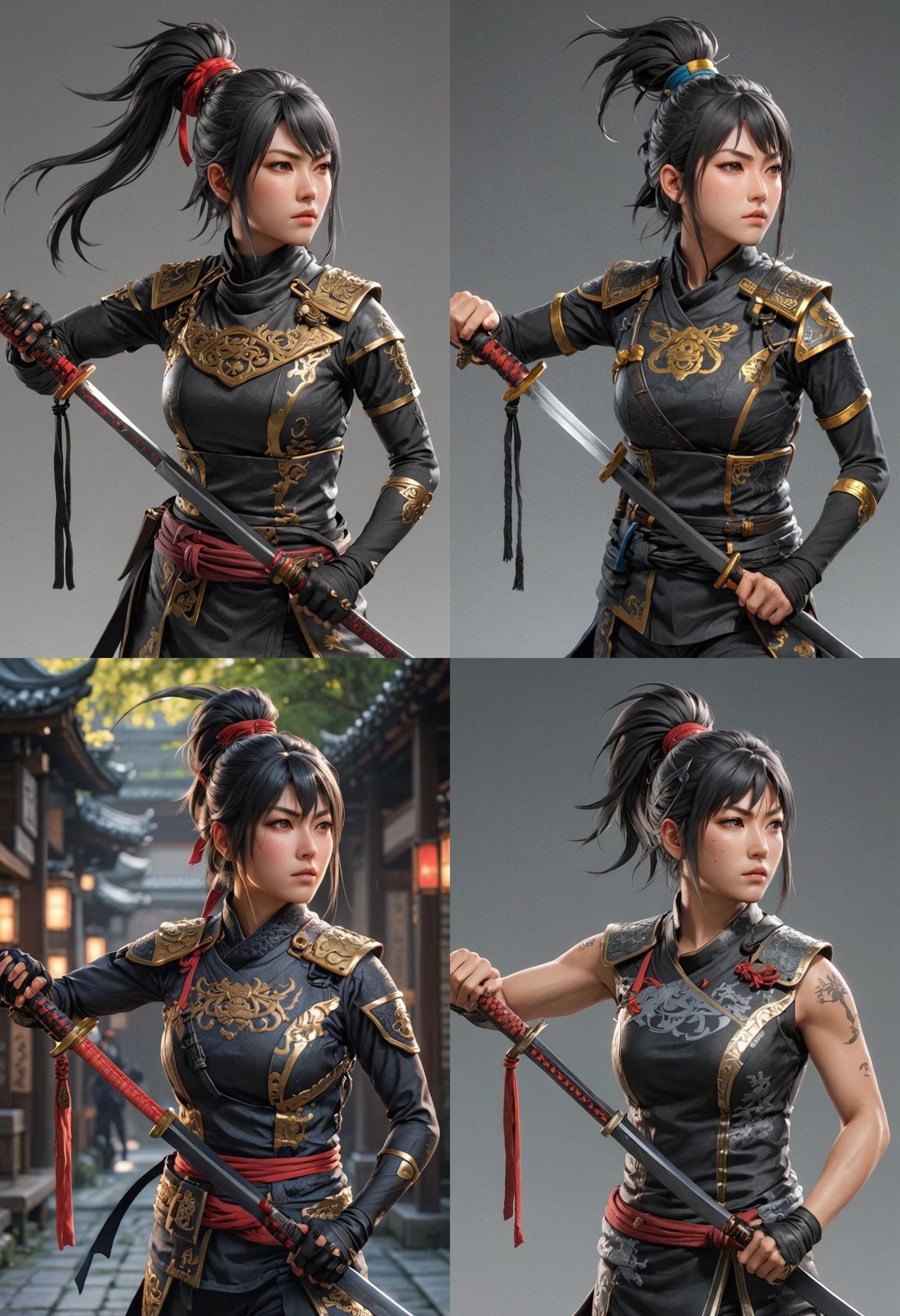 Anime Style 3D Female Ninja Art