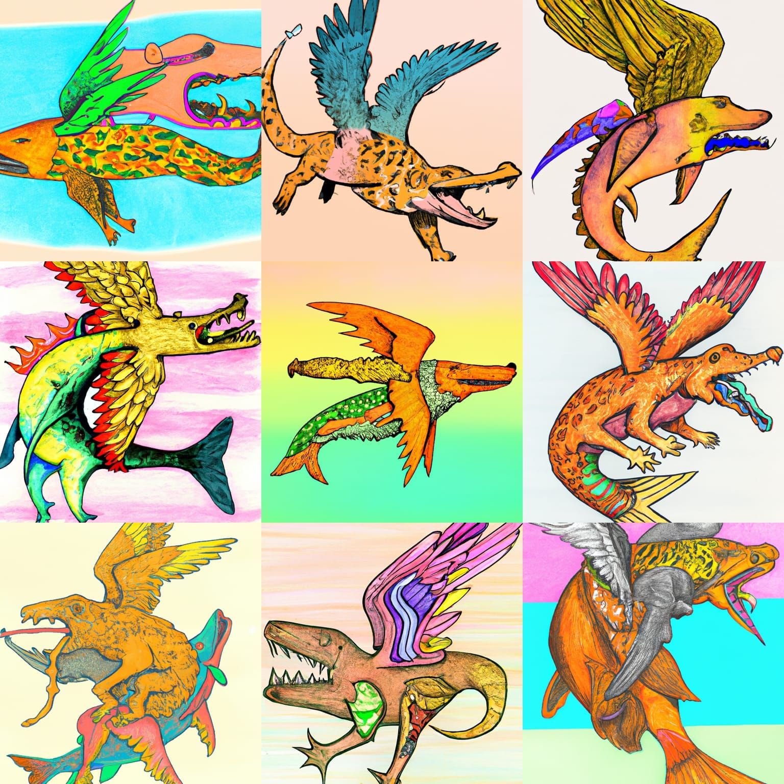 Hybrid Animal in Psychedelic Pop Art Style