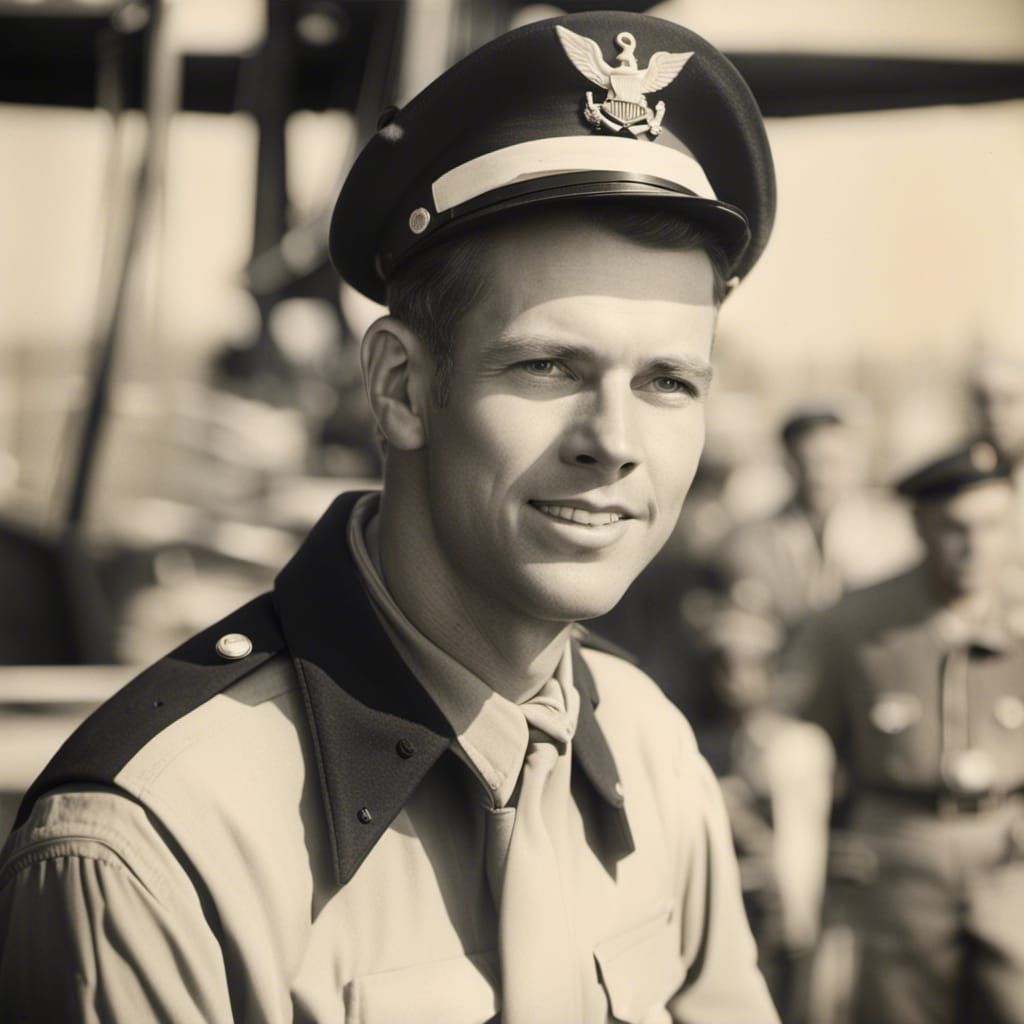 1943 U.S. Navy Sailor in Vintage Photo