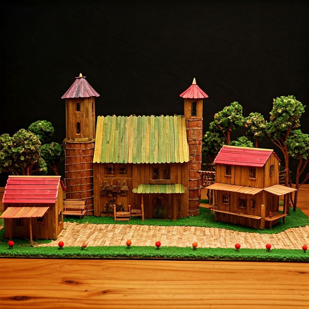 Whimsical Miniature Town Diorama in Fantasy Style