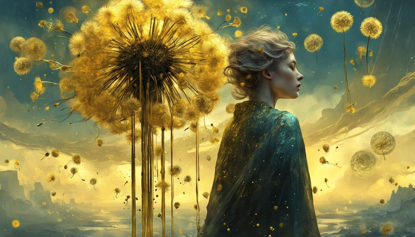 Ethereal Transparent Sculpture Descends in a Dreamy Landscap...