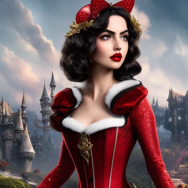 Fairytale Snow White Portrait in Ultrarealistic Style