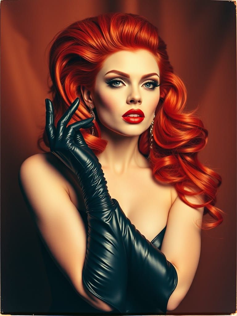 Hyperrealistic Portrait of a Confident Androgynous Drag Quee...