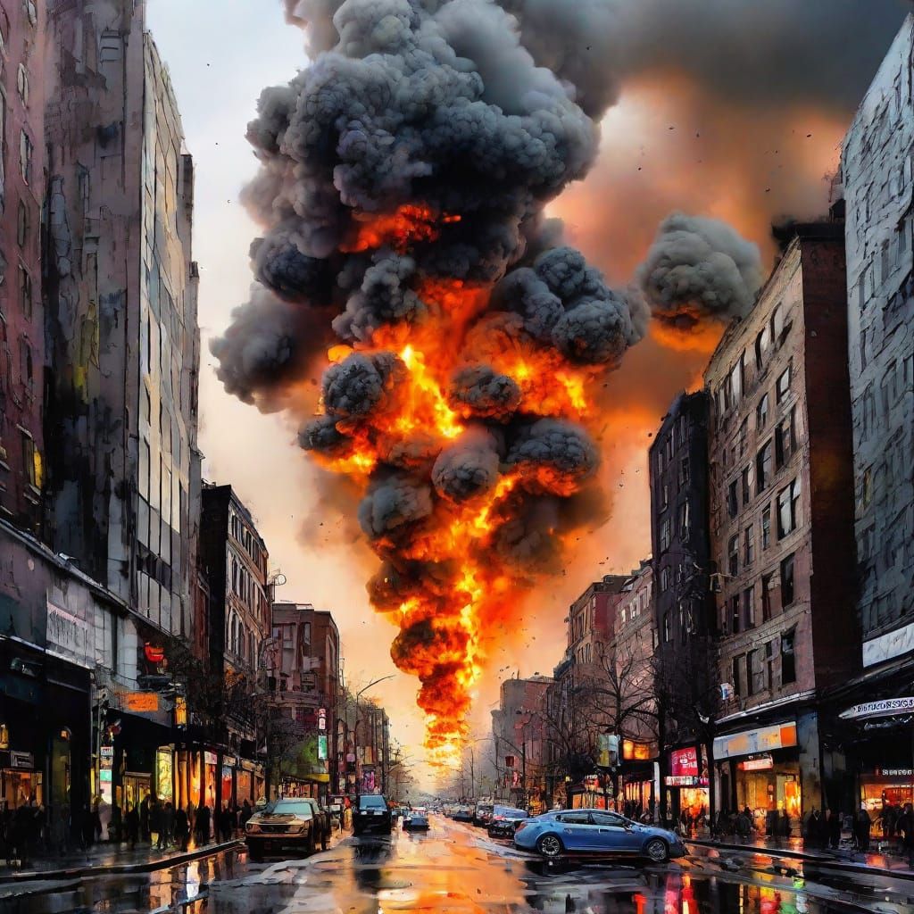 Biomechanical Spaceship Crash in Alcohol Ink Style