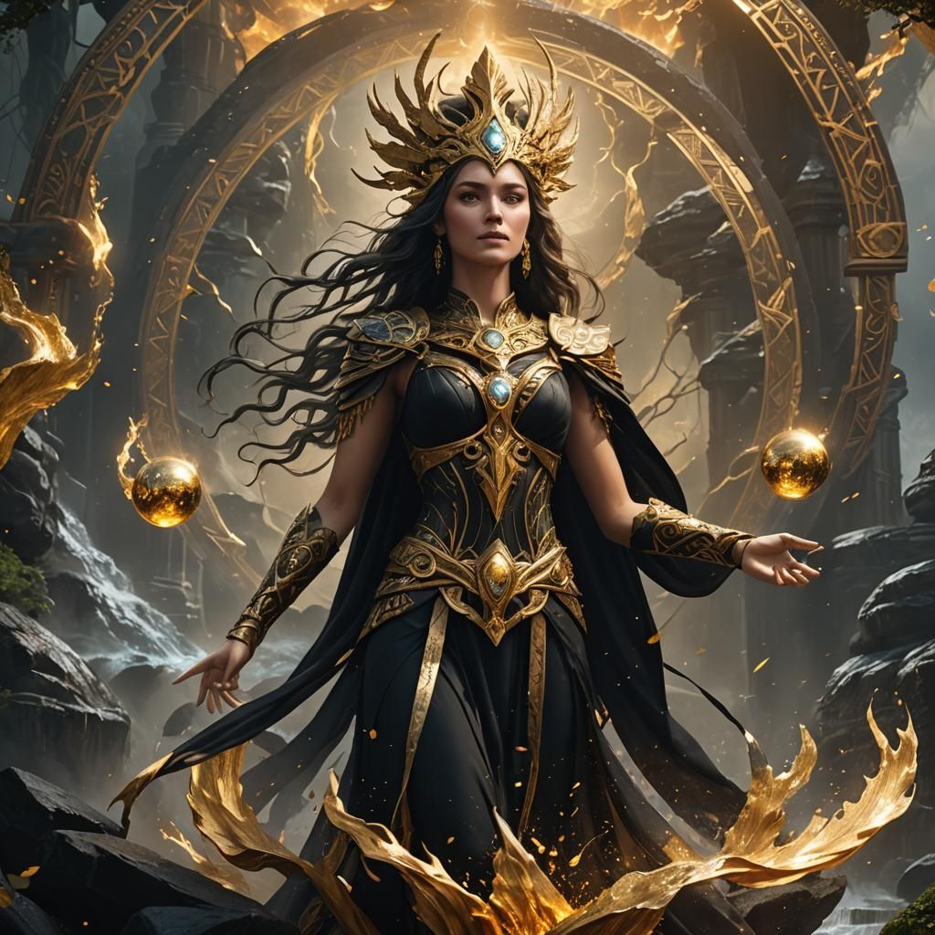 Goddess of Elements: Rebecca in Detailed Matte Painting
