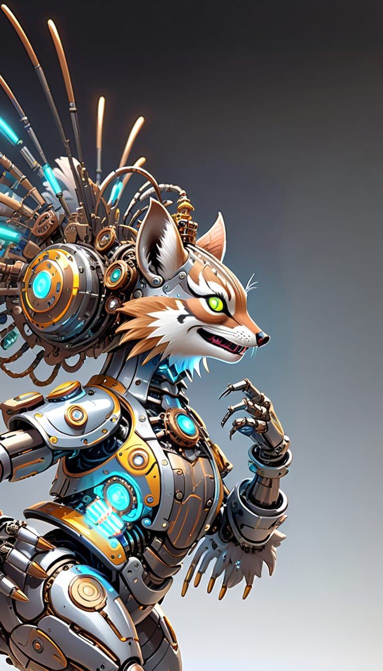 Robotic Numbat Dancer in Steampunk Festival