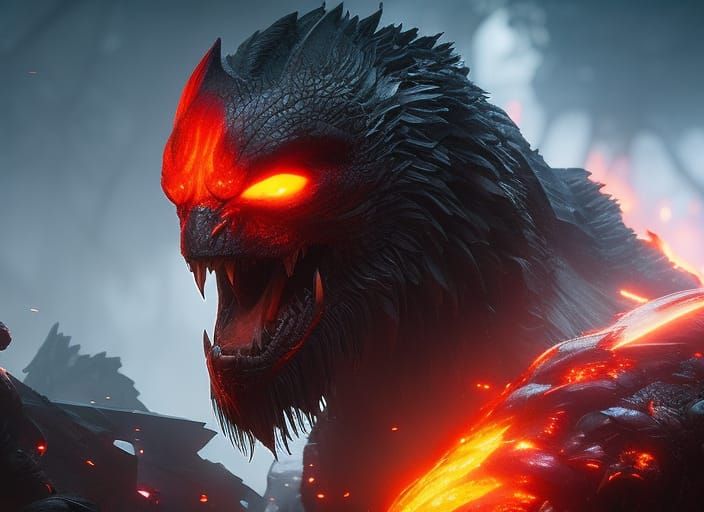 Burning City Reflected in Eye: Fantasy Concept Art