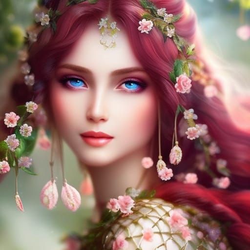 Strawberry Fairy Portrait in Whimsical Fantasy Style