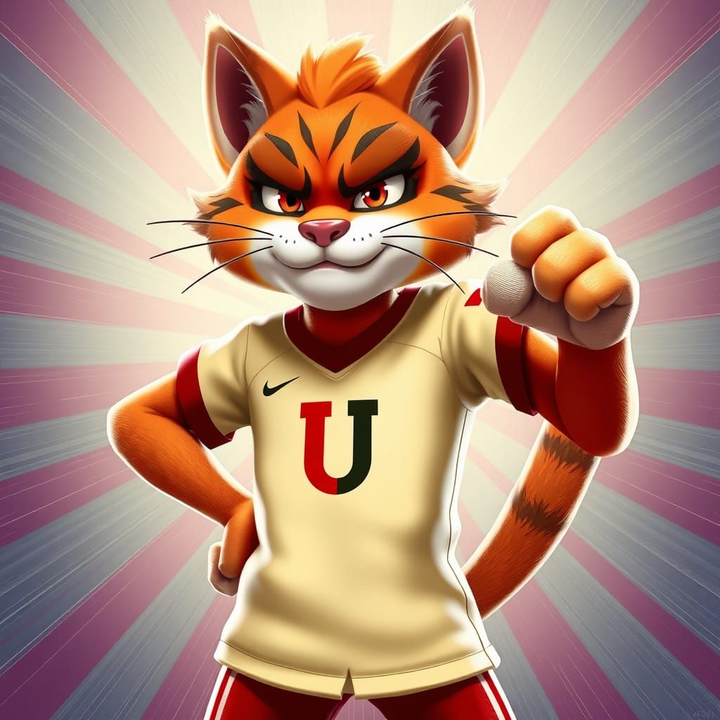 Fierce Feline Mascot Garrita in Pixar-Inspired 3D Design