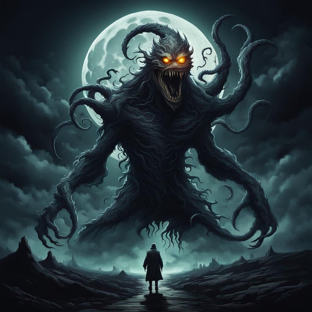 Frightening Moon Monster Nightmare: Dark Fantasy Anomaly
