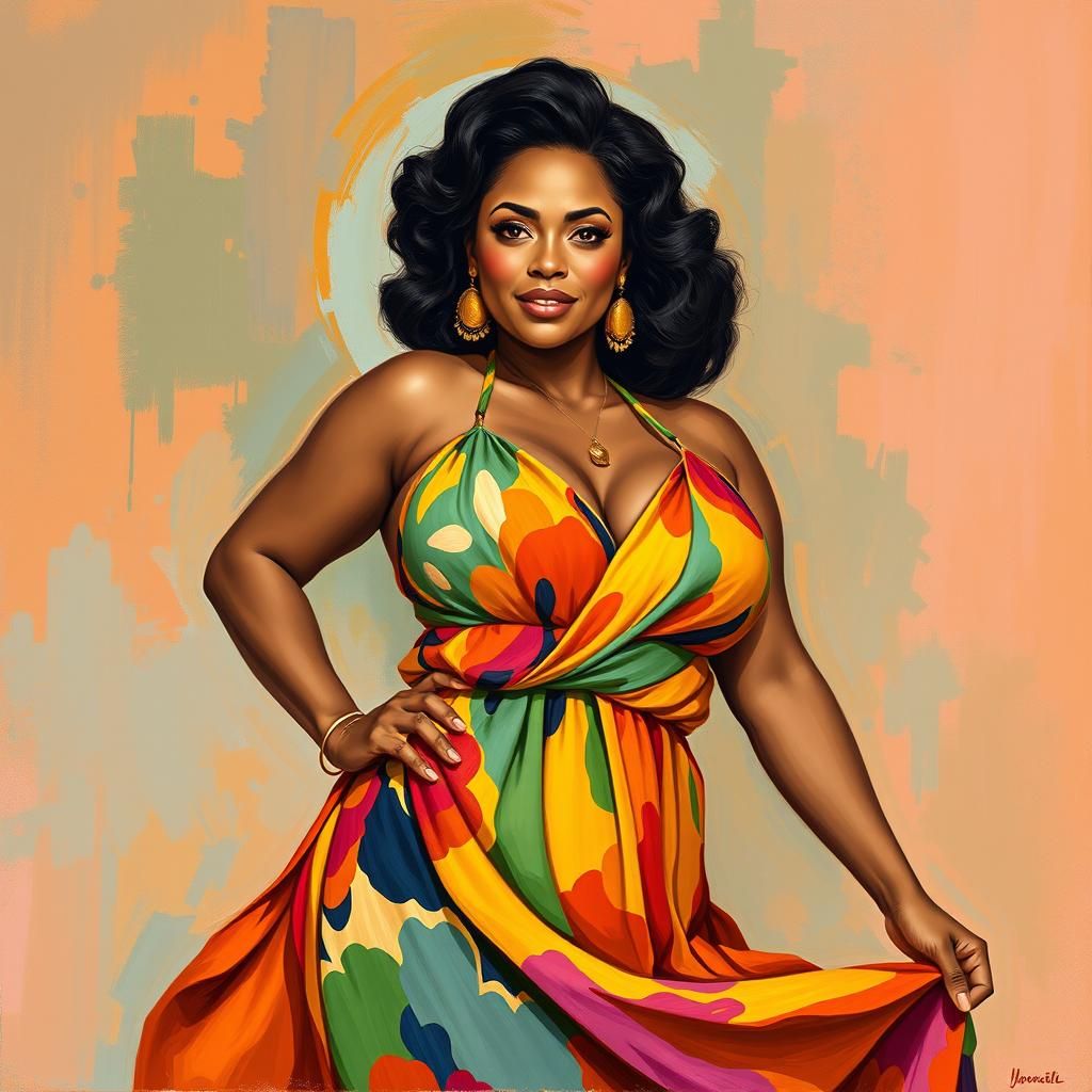 Voluptuous Woman in Flowing Dress: Lyrical Realism